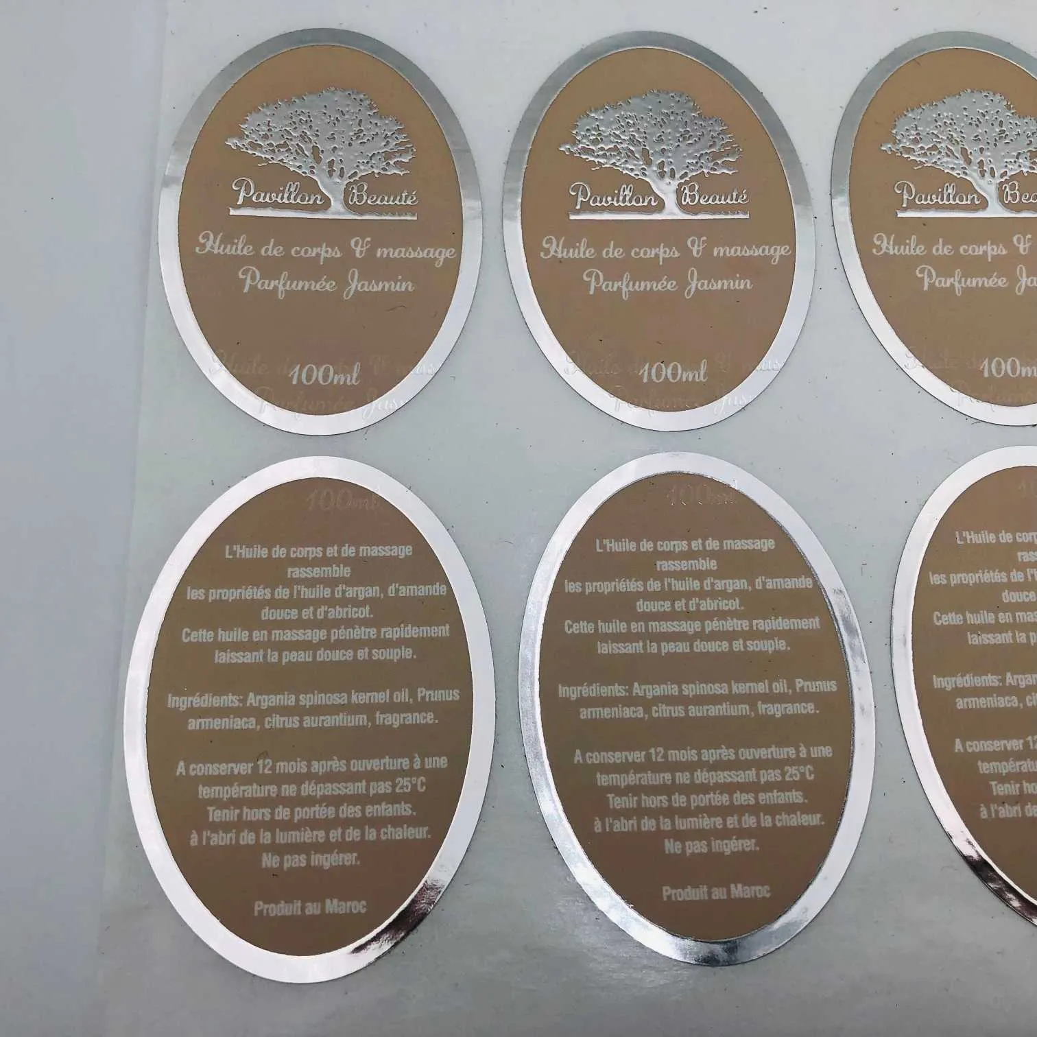 Sunt Silver ffoyle Stamped Labels the Premium Perfice tua Brand necessitatibus